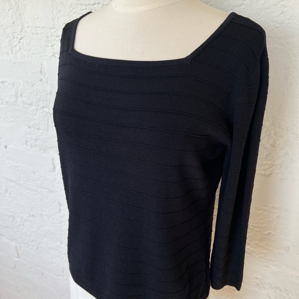 Joseph A. Black Ribbed Women's Top